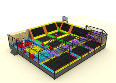 Commercial Soft Play Trampoline , Galvanized Steel Pipe Big Trampoline Park